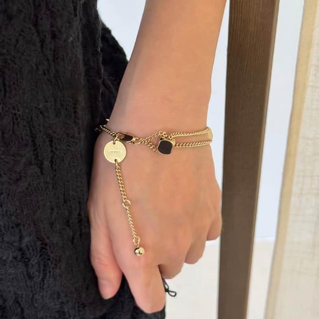 【LEESA】方塊手鍊\不規則手鍊\百搭\飾品\手鍊\女生手鍊\穿搭配件