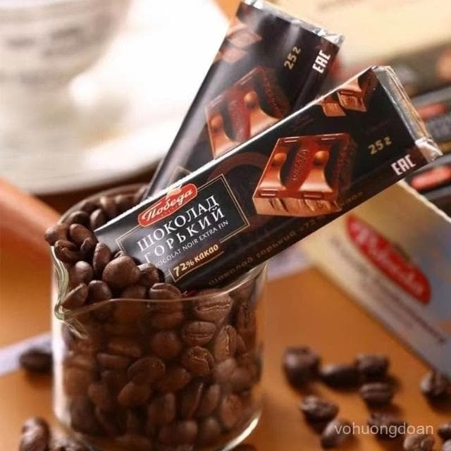 心心相印 【2萬人收藏】俄羅斯原裝進口勝利牌72%可可脂黑巧克力牛奶奶油獨立條禮盒裝