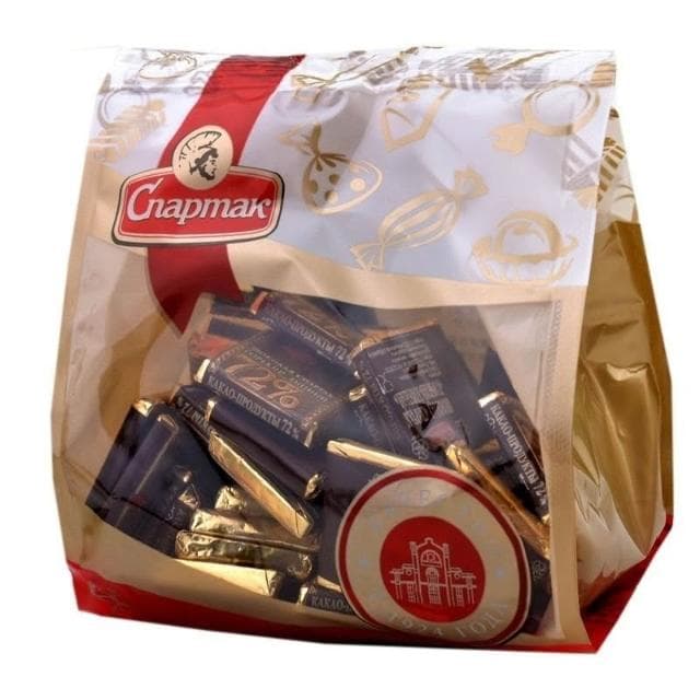 心心相印 白俄羅斯進口純可可脂黑巧克力塊斯巴達克代餐飽腹聖誕節零食品