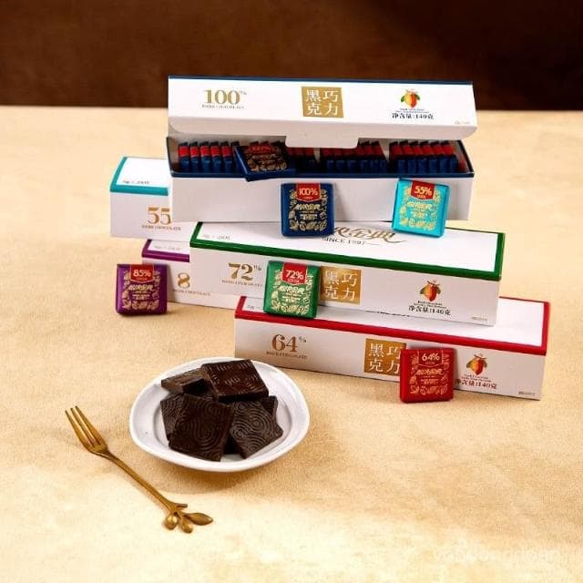 心心相印 怡濃金典100%黑巧克力純可可脂無添加蔗糖超苦零食烘焙禮盒裝140g