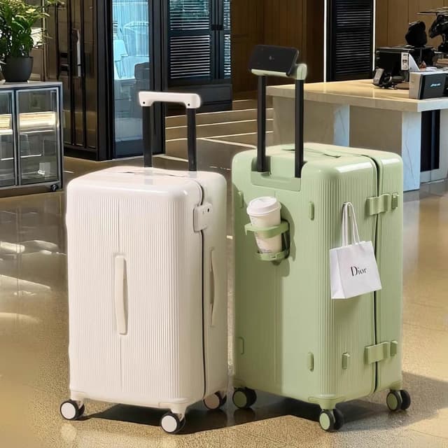 20吋行李箱買送4件套雙層防爆拉鍊行李箱卡扣旅行箱24吋胖胖箱 大容量 登機箱 商務行李箱