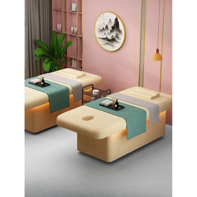 高端美容床實木美容院專用床可升降美體床熏蒸艾灸按摩床理療醫美