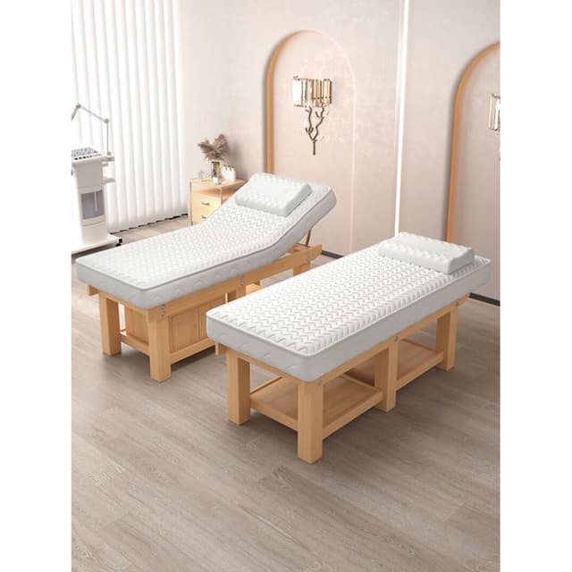 實木乳膠中醫推拿理療床帶洞按摩床紋繡采耳床美容院美容床木製