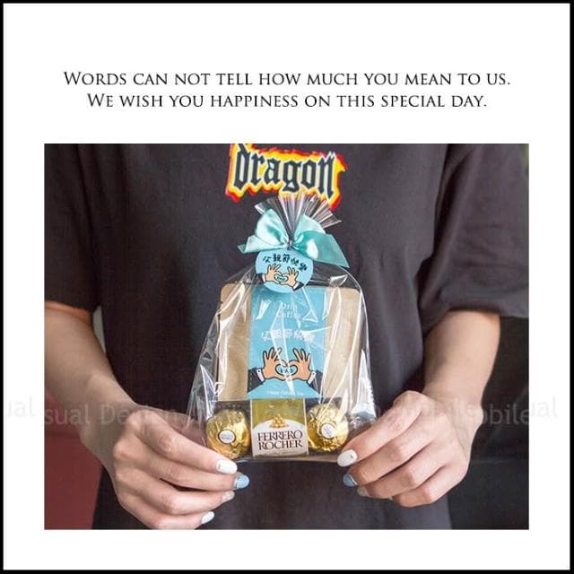 g2312 父親節禮物贈品禮物包 金莎巧克力3顆入+濾掛式咖啡2包 - 88傳愛 巧克力 禮物精選 dripcoffee