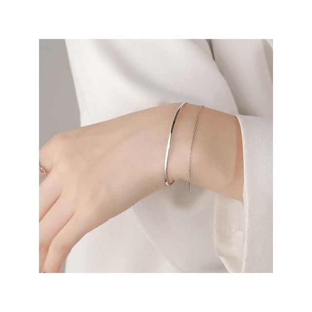 【開運堂】鍍銀雙層手鍊女時尚i簡約冷淡風閨蜜潮手鐲飾品批發"開運堂"SL050