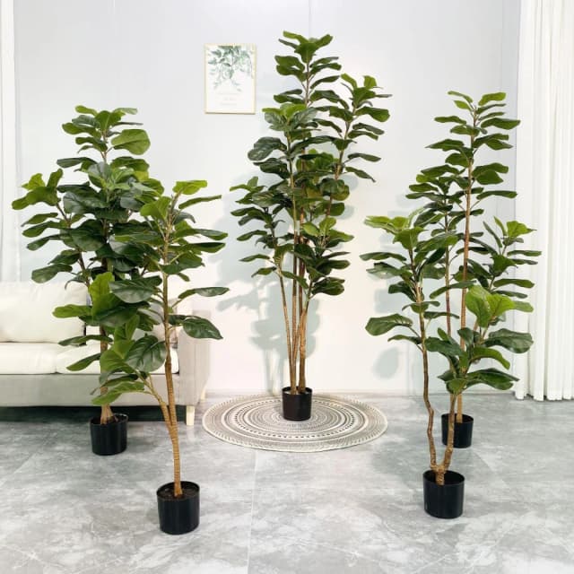 百信百貨 免運 盆栽植物北歐綠植仿真樹盆景室內客廳裝飾擺件落地風琴葉榕大型假