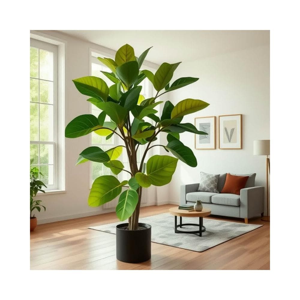 百信百貨 免運 仿真綠植裝飾客廳大型落地擺件假盆栽植物仿真琴葉榕盆景仿真花