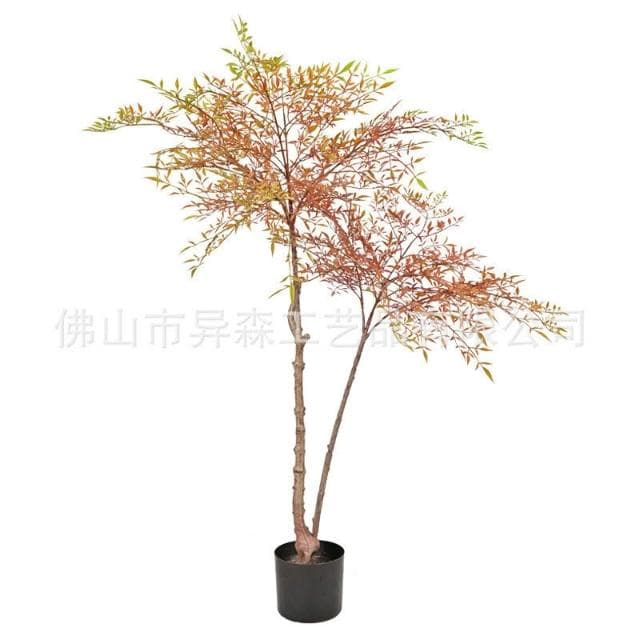 百信百貨 免運 仿真南天竹植物假綠植裝飾仿真樹客廳落地盆栽仿生綠植擺件