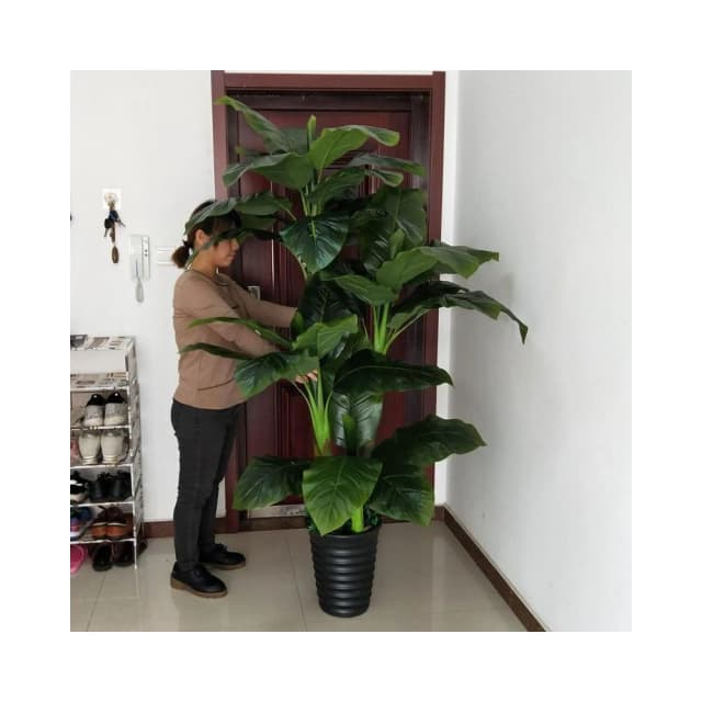 百信百貨 免運 假綠植樹發財樹植物落地盆栽大型客廳盆景假花塑料花裝飾趙之吳