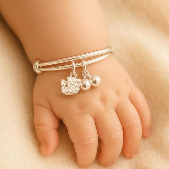 【珠兒綠】999純銀龍好運龍年手鐲 嬰兒|兒童|成人尺寸 純銀手鐲 彌月禮物 周歲禮物