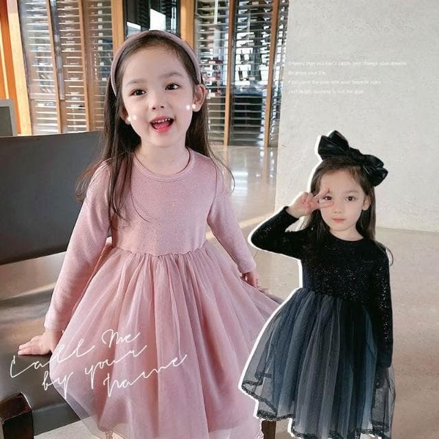 【Arbea】女童小香風洋裝秋冬新款洋氣時髦兒童裙女生日公主裙冬裝【C1261】