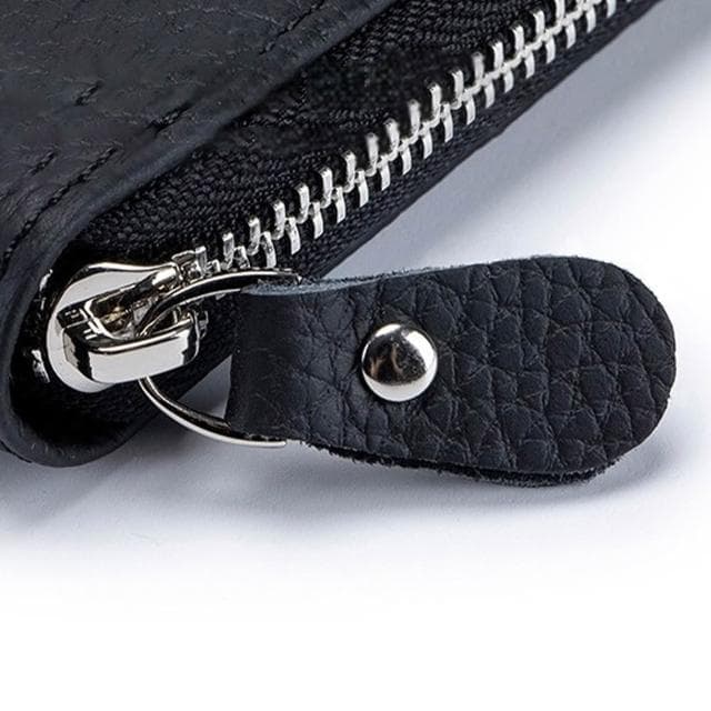 【MoonDy】三色拉鍊錢包 長夾 錢包 多卡位 大容量 長款錢包 真皮手拿包