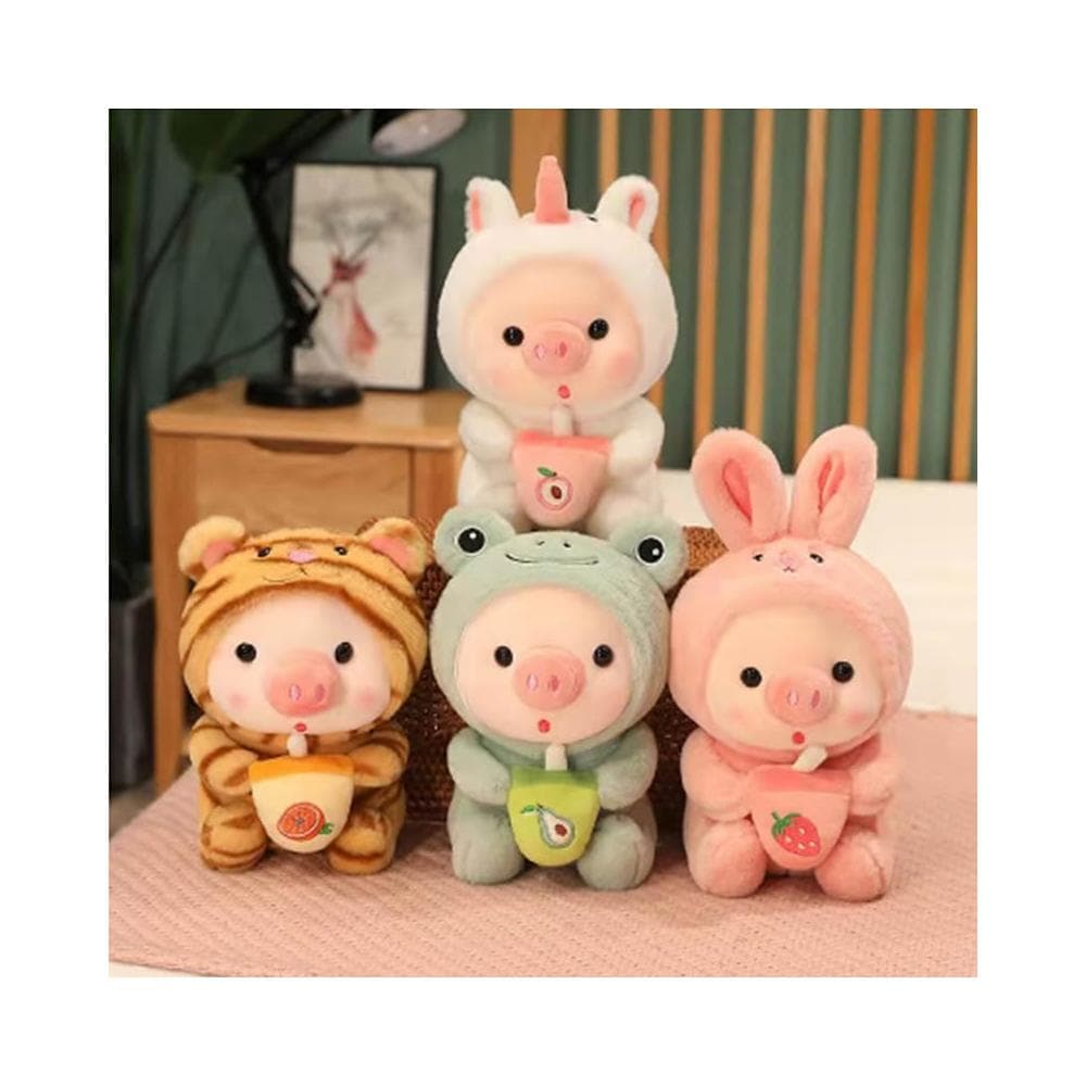 奶茶豬 可愛豬公仔 豬豬玩偶 豬娃娃 豬公仔 小娃娃 可愛娃娃 玩偶抱枕 生日禮物 7Q