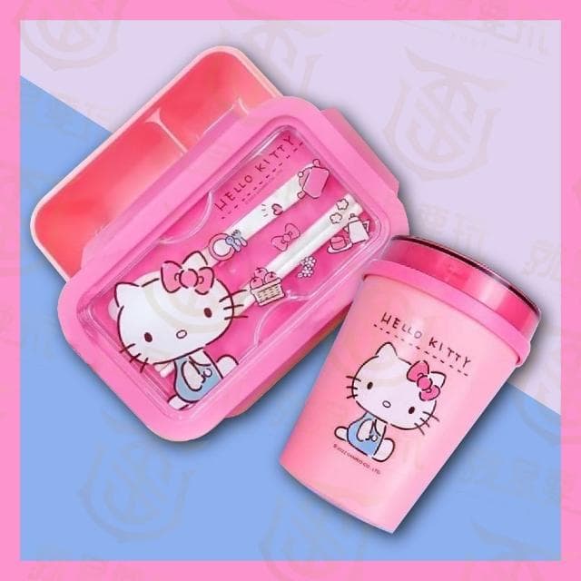 【HELLO KITTY】【就是要玩】正版授權 三麗鷗 HELLO KITTY 輕食杯 環保餐具 保溫袋 耐熱 耐冷 凱蒂貓 可微波 加熱 保冷袋