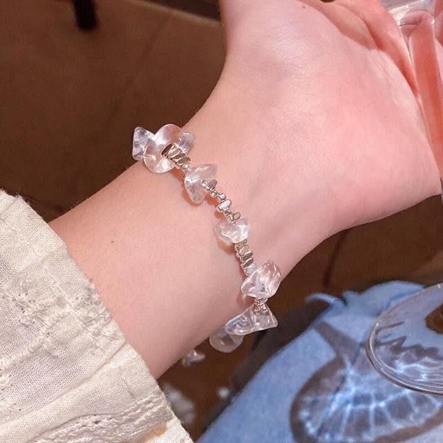 手鏈韓版時尚氣質水晶手鏈女超閃不規則碎銀幾兩手串手飾大方氣質日常通勤防過敏派對約會手鏈輕盈手鏈手環手串手飾簡約百搭高級感