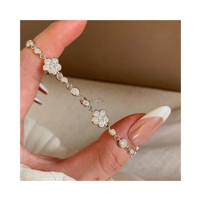 手鏈輕奢高級感簡約小眾泡泡鉆花朵手鏈鑲嵌锆石百搭清冷甜美疊戴手飾大方氣質日常通勤派對約會手鏈輕盈手鏈手環手串手飾簡約百搭