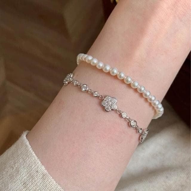 手鏈輕奢高級感簡約小眾泡泡鉆花朵手鏈鑲嵌锆石百搭清冷甜美疊戴手飾大方氣質日常通勤派對約會手鏈輕盈手鏈手環手串手飾簡約百搭