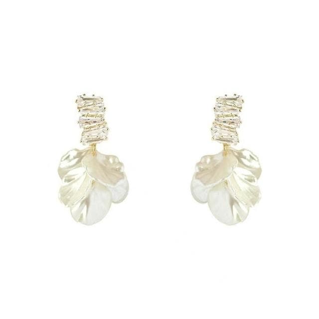 耳環法式輕奢超仙白色貝殼花朵耳環時尚洋氣設計感蚊香盤耳環耳飾女不過敏看不膩超閃耳環耳飾飾品不褪色禮物輕盈精緻輕奢高級韓國