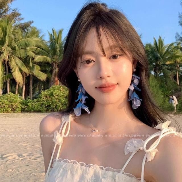 耳環法式度假花朵流蘇耳環女名媛精致獨特海邊耳飾度假風耳釘 不過敏看不膩超閃耳環耳飾飾品不褪色百搭禮物輕盈精緻輕奢高級韓國