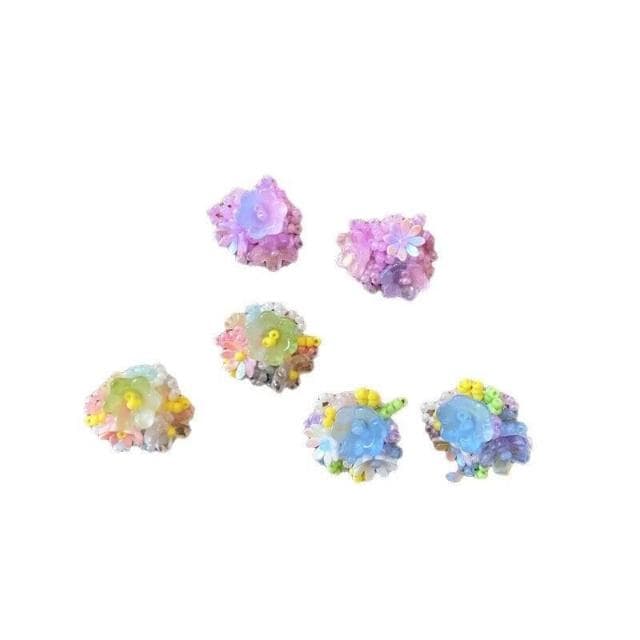 耳環多巴胺彩色花朵耳環女生高級感輕奢小眾耳釘甜美時尚耳飾 不過敏看不膩超閃耳環耳飾飾品不褪色百搭禮物輕盈精緻輕奢高級韓國