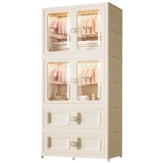 幕辭家居 免安裝90寬寶寶衣櫃兒童衣服收納櫃嬰兒小衣櫥塑料臥室簡易儲物櫃 e6f