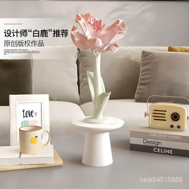 【含運#含稅】輕奢仿真花卉工藝品擺件客廳餐廳傢居裝飾品喬遷生日禮物