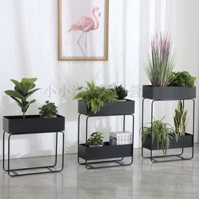 北歐鐵藝花架 多層室內綠蘿置物架 客廳走廊盆栽 簡約多肉植物花器 落地陽臺大花盆架