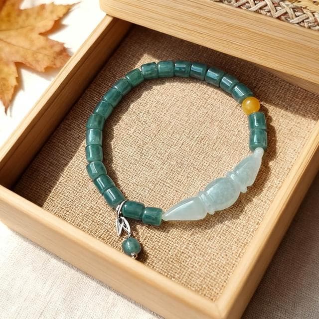 【Paiya 派亞】原創設計天然翡翠A貨5X5MM桶珠緬甸半鐲琥珀手串手鏈