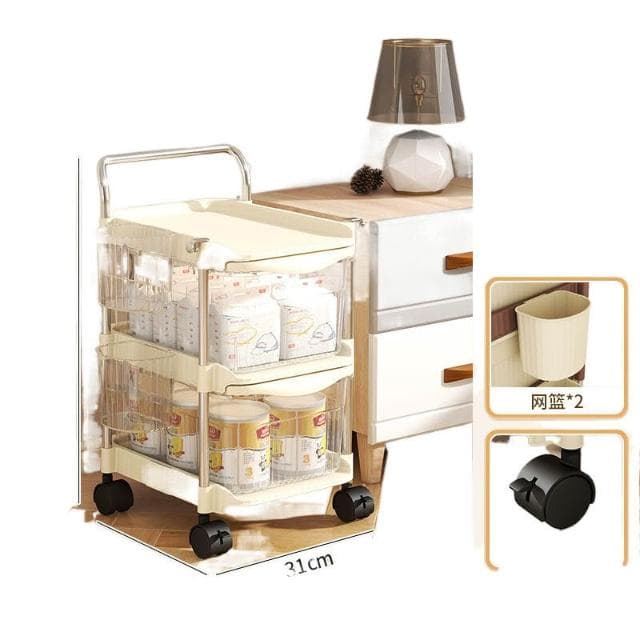 小推車嬰兒用品置物架餵養臺零食玩具衣服多層抽屜式收納櫃收