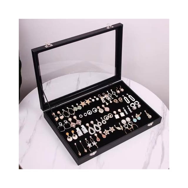 新款促销#耳環收納盒新款首飾盒高檔精緻耳釘耳飾戒指項鏈大容量飾品展示架