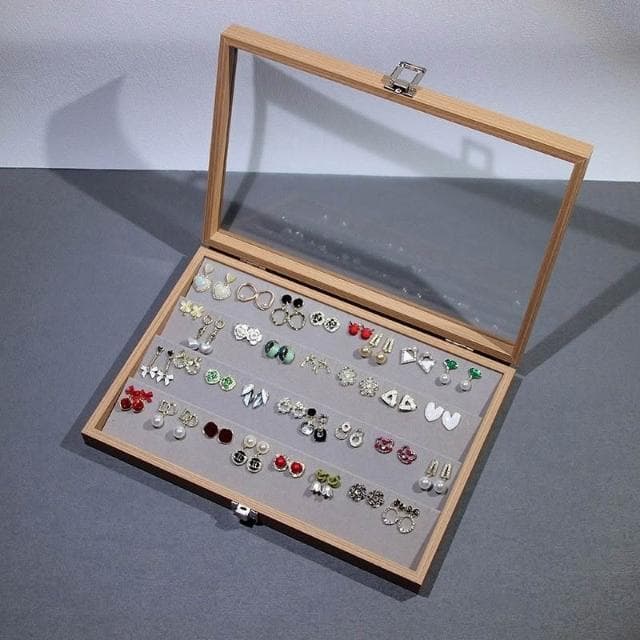 新款促销#耳環收納盒新款首飾盒高檔精緻耳釘耳飾戒指項鏈大容量飾品展示架