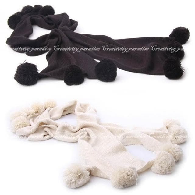 加厚版球球圍巾-裸婚時代童佳倩球球圍巾超保暖圍巾☆豪麥網☆