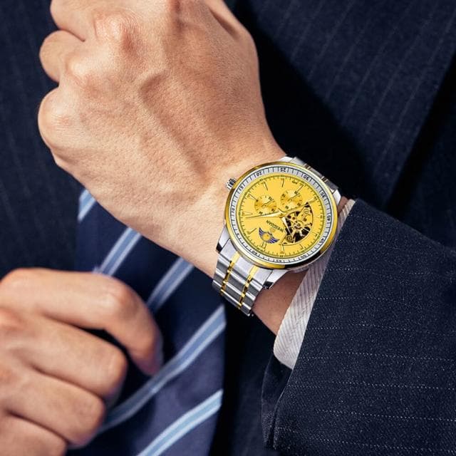 手錶男輕奢小眾高級感精工錶男士爸爸商務機械手表全自動機械表手表男士镂空陀飛輪夜光潮簡約氣質精緻高顏值精品金屬指針男錶