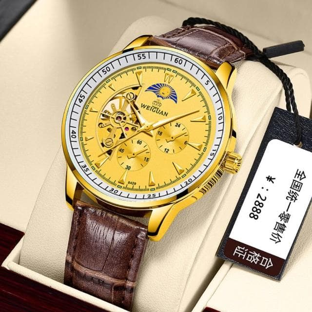 手錶男輕奢小眾高級感精工錶男士爸爸商務機械手表全自動機械表手表男士镂空陀飛輪夜光潮簡約氣質精緻高顏值精品金屬指針男錶