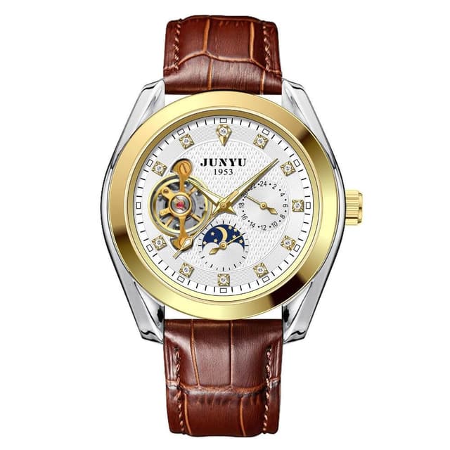 手表男機械表全自動陀飛輪镂空男士時尚休閑防水輕奢小眾高級感精工錶男士爸爸商務風瑞士錶防水夜光男生高顏值精品金屬指針男錶 