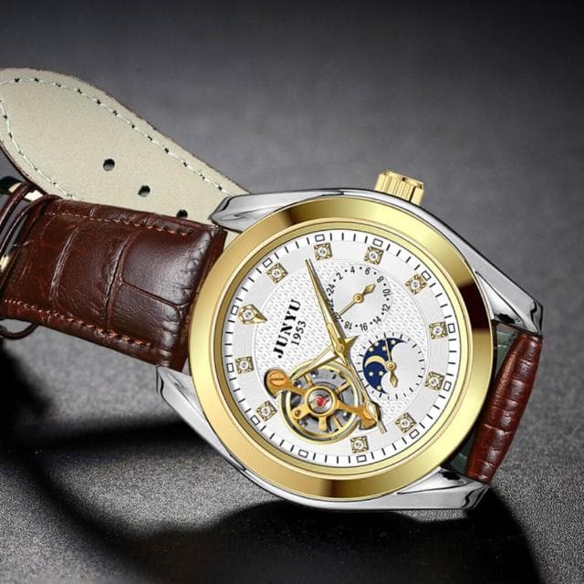 手表男機械表全自動陀飛輪镂空男士時尚休閑防水輕奢小眾高級感精工錶男士爸爸商務風瑞士錶防水夜光男生高顏值精品金屬指針男錶 