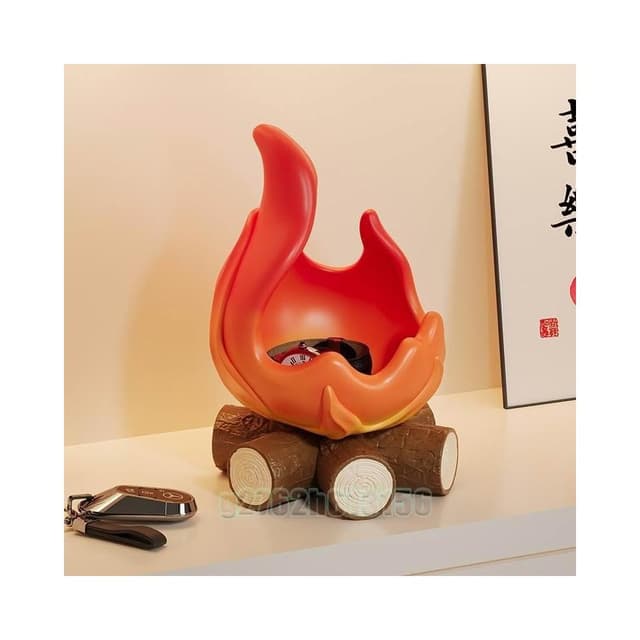 柴火小炭火入戶玄關鑰匙收納擺件 托盤招財搬家新婚喬遷禮物中秋節 客廳玄關裝飾 喬遷風水擺件 喬遷新居