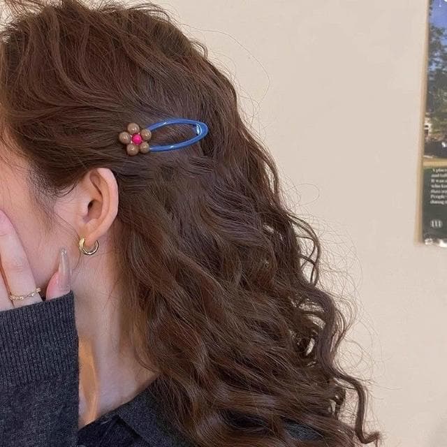 髮飾髮夾可愛花朵發夾女前額bb夾側邊夾碎發發卡瀏海邊夾側邊髮飾飾品髮夾一字夾( 聖誕節 生日 髮飾 頭飾  髮夾 禮物)