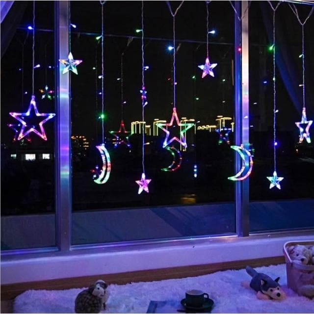 【ZM】聖誕燈 聖誕樹串燈 聖誕節布置 星星月亮燈 交換禮物 瀑布燈 窗簾燈 裝飾燈 彩燈 滿天星ZM-00439