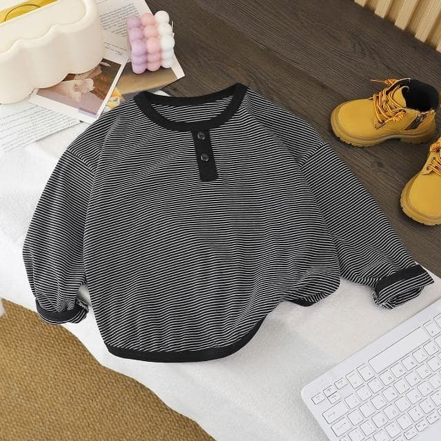 【Arbea】兒童打底衫秋季新款男童長袖T卹女童打底衣條紋男孩女孩衣服童裝【C1272】