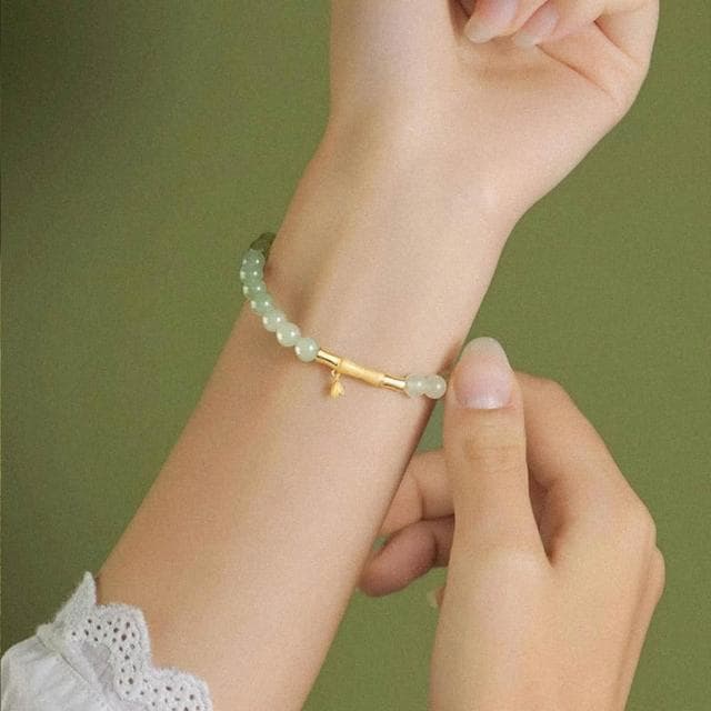 【LEESA】和闐玉手串\玉手環\純銀手環\竹節手串\金手環\女生飾品\平安手環\和田玉手鏈\送女友