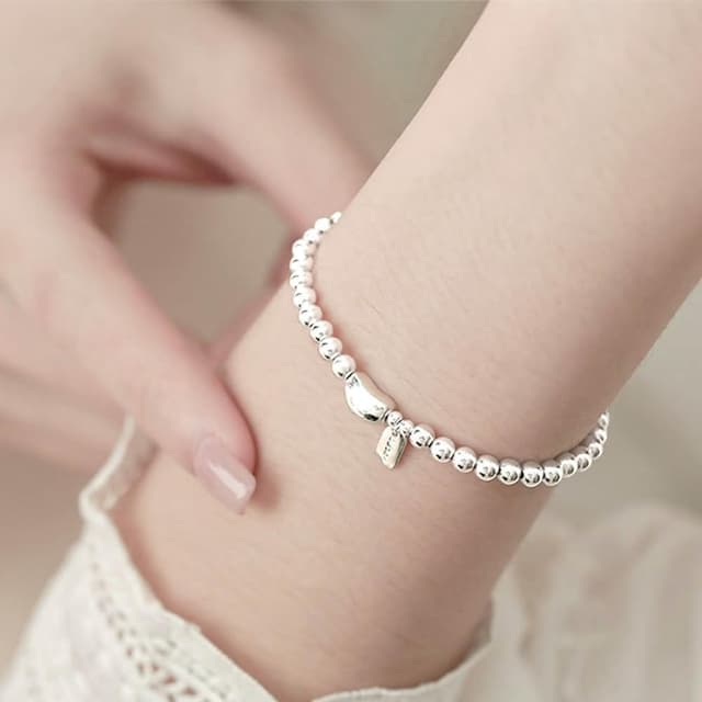 【LEESA】純銀手鍊\銀珠手鍊\日系手鍊\韓國手鍊\氣質手鍊\手鍊\手環\串珠手鍊\閨蜜手鍊\氣質個性\女生禮物