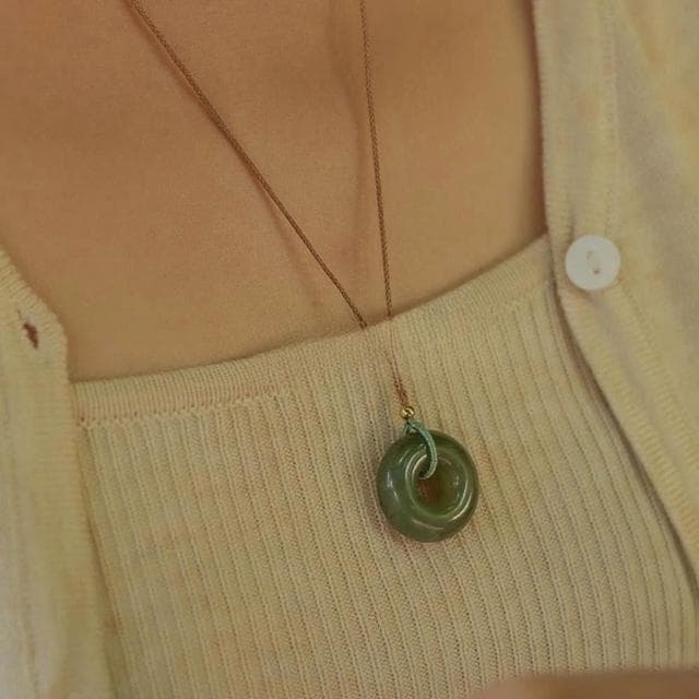 【LEESA】和田玉項鍊\吊墜項鍊\和田青玉\項鍊掛件\氣質項鍊\轉運項鍊\保平安\送長輩\禮物\簡約大氣款