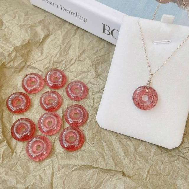 【巴黎精品】現貨+預購 天然草莓晶項鍊女項鍊項鏈鎖骨鏈轉運招財淨化開運情人節禮物配件(飾品a1lh20)