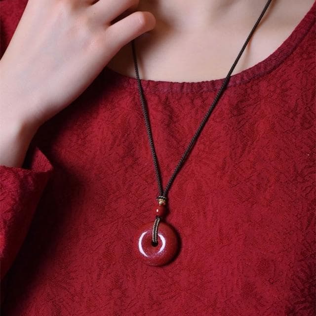 【巴黎精品】現貨+預購 天然硃砂項鍊女項鍊項鏈鎖骨鏈轉運招財淨化開運情人節禮物配件(圈扣飾品a1lh31)
