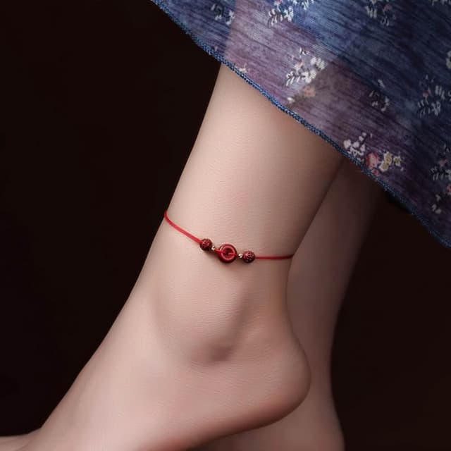 【巴黎精品】現貨+預購 天然硃砂腳鍊手鍊腳踝鏈足鏈腳飾轉運招財淨化開運情人節禮物(飾品3款a1lh34)