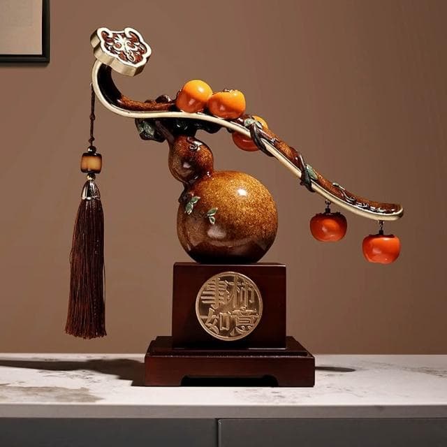 【Loha 樂活家】新中式如意擺件 事柿如意擺件 擺飾 送禮 擺設 陳設品 裝飾品 開運擺件 招財飾品 精美禮品