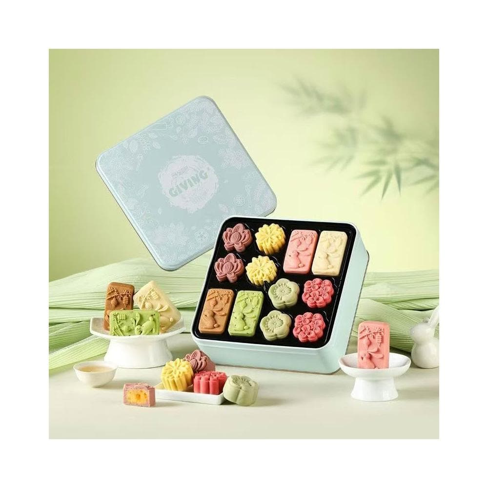 Phoebejos悠享時傳統月餅禮盒裝364g中式糕點心桂花紅豆牛奶味送長輩伴手禮