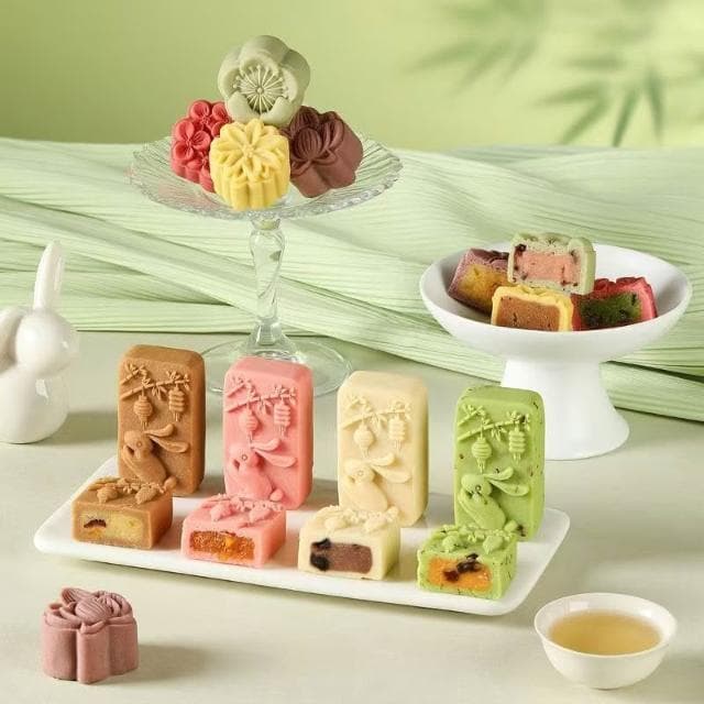 Phoebejos悠享時傳統月餅禮盒裝364g中式糕點心桂花紅豆牛奶味送長輩伴手禮