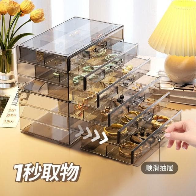 飾品盒首飾收納盒大容量耳環耳釘項鏈耳飾戒指首飾盒高檔精致串珠整理盒飾品盒首飾盒珠寶盒飾品收納盒項鍊收納展示盒耳環珠寶收納